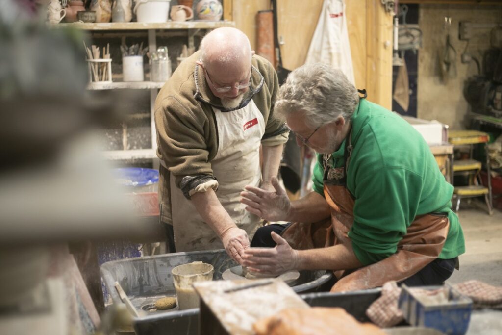 8 week ceramics classes, learn how to throw pots, the Shire Workshops, an oasis of creativity.
