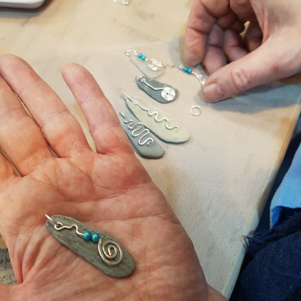 Sea Glass and Slate, Silver Jewellery, Craft Classes, Half Day Workshops, The Shire Workshops